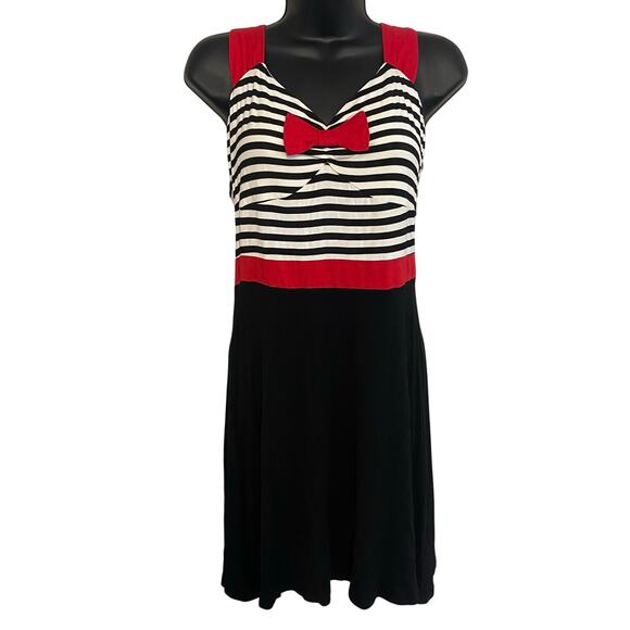 Sourpuss Dresses & Skirts - NWT Sourpuss Dress Womens Sz Medium Sweetheart Back Cutout Stripes Retro Bow